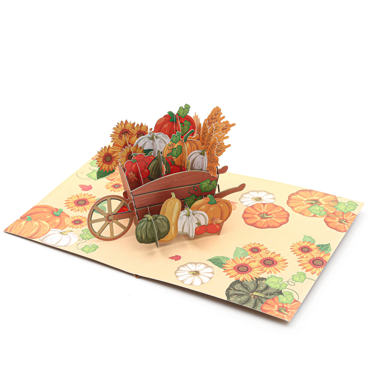 Fall Flower Paper Bouquet Pop up Card for Thanksgiving