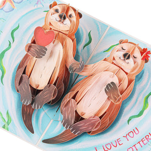 Otter Half Pop Up Card